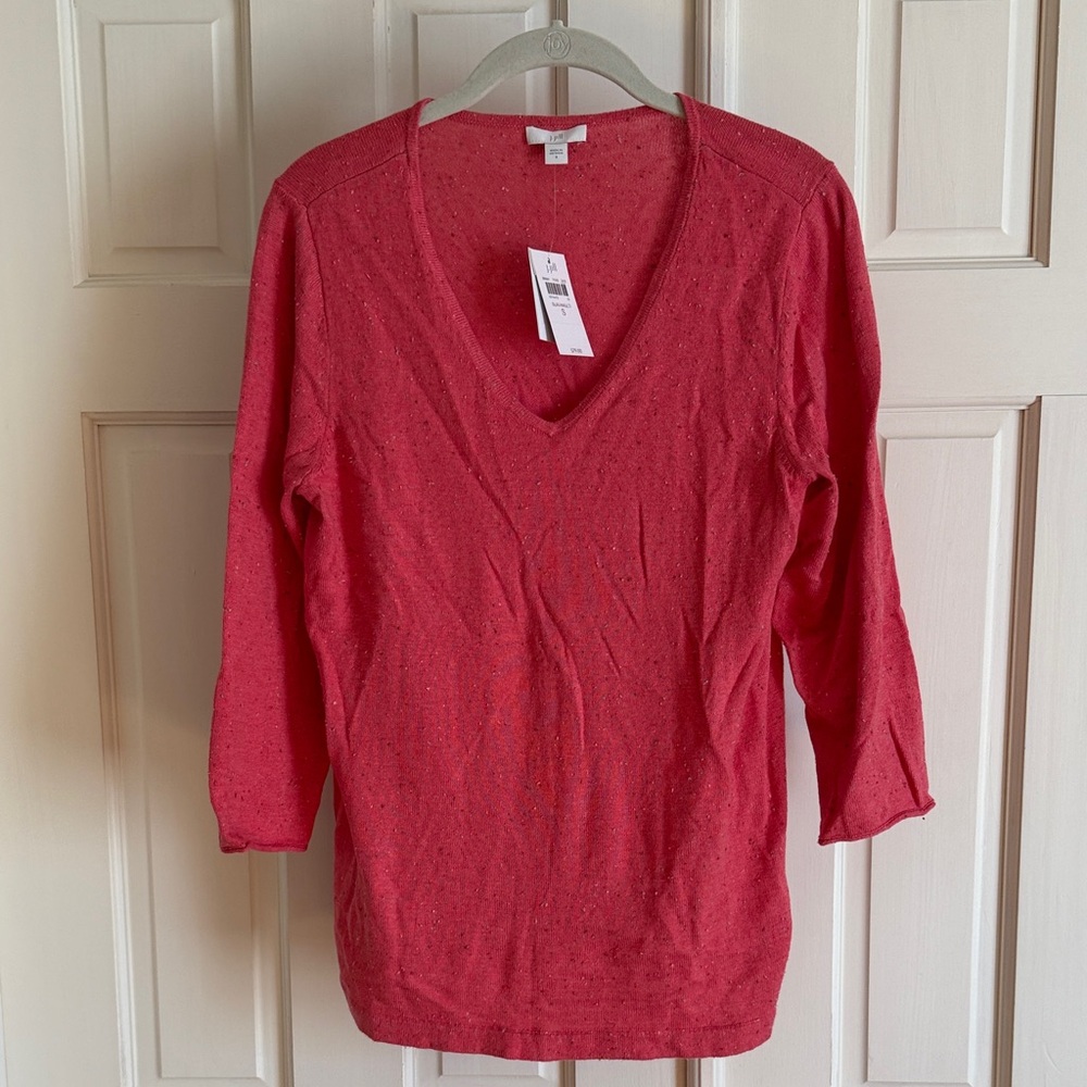 NWT J. Jill Guava Multi V-Neck Sweater